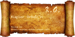 Kugler Orbán névjegykártya
